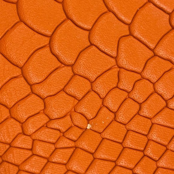 GiGi New York Mini Phone Case Wallet Python Embossed Leather Bermuda Orange - Picture 4 of 5